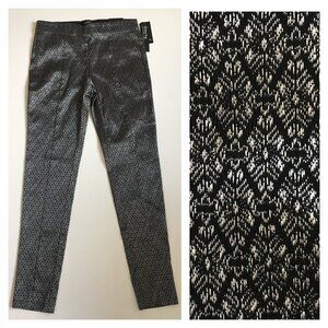 NWT ALFANI Gemstone Black Silver Skinny Leg Tummy Control Pull On Dress Pant